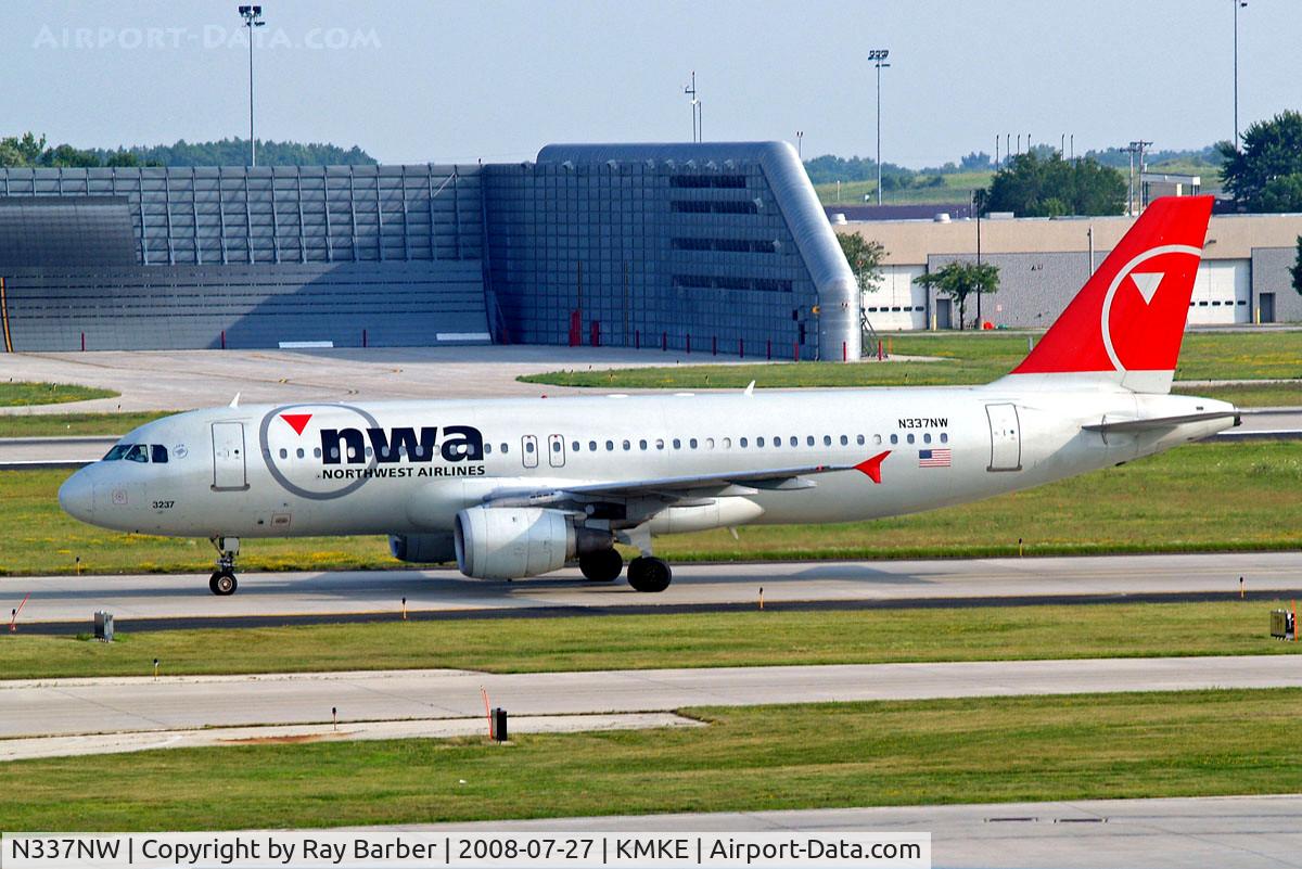 N337NW, 1992 Airbus A320-212 C/N 358, Airbus A320-212 [0358] (Northwest Airlines) Milwaukee~N 27/07/2008