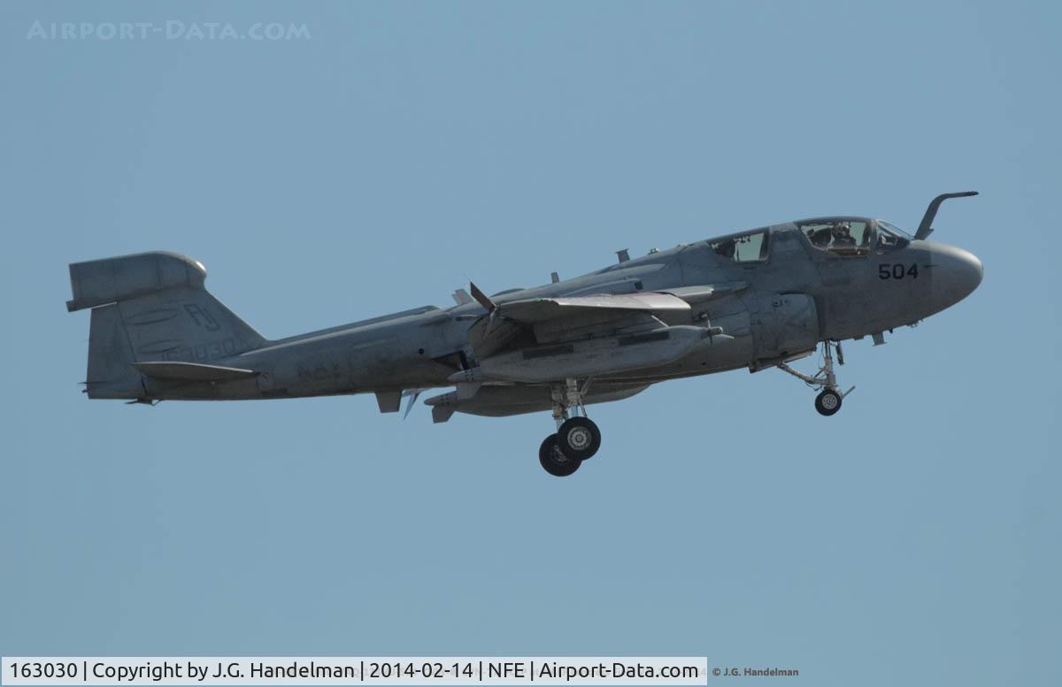 163030, Grumman EA-6B Prowler C/N P-123, On final for FCLP.