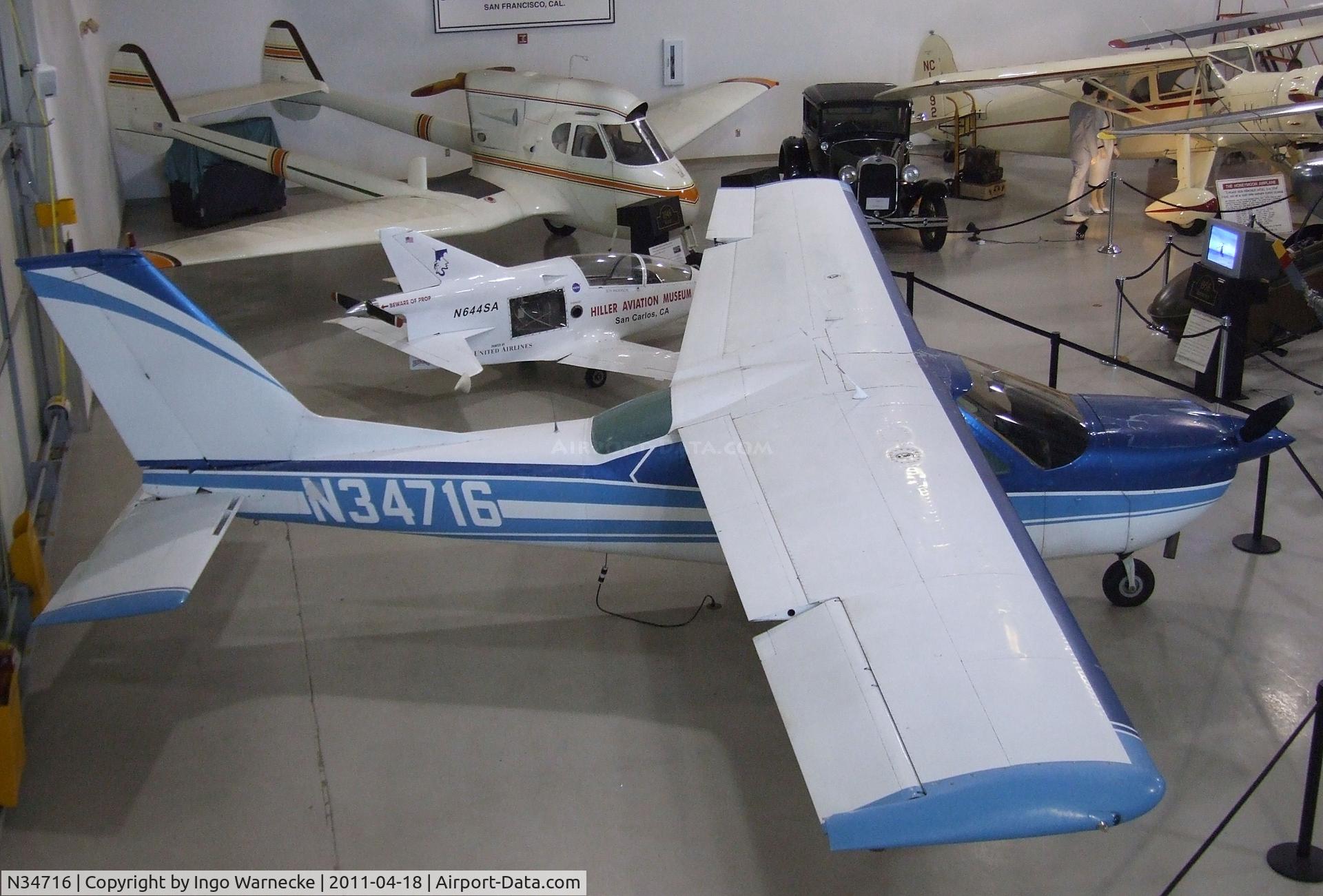 N34716, 1973 Cessna 177B Cardinal C/N 17701954, Cessna 177B Cardinal II at the Hiller Aviation Museum, San Carlos CA