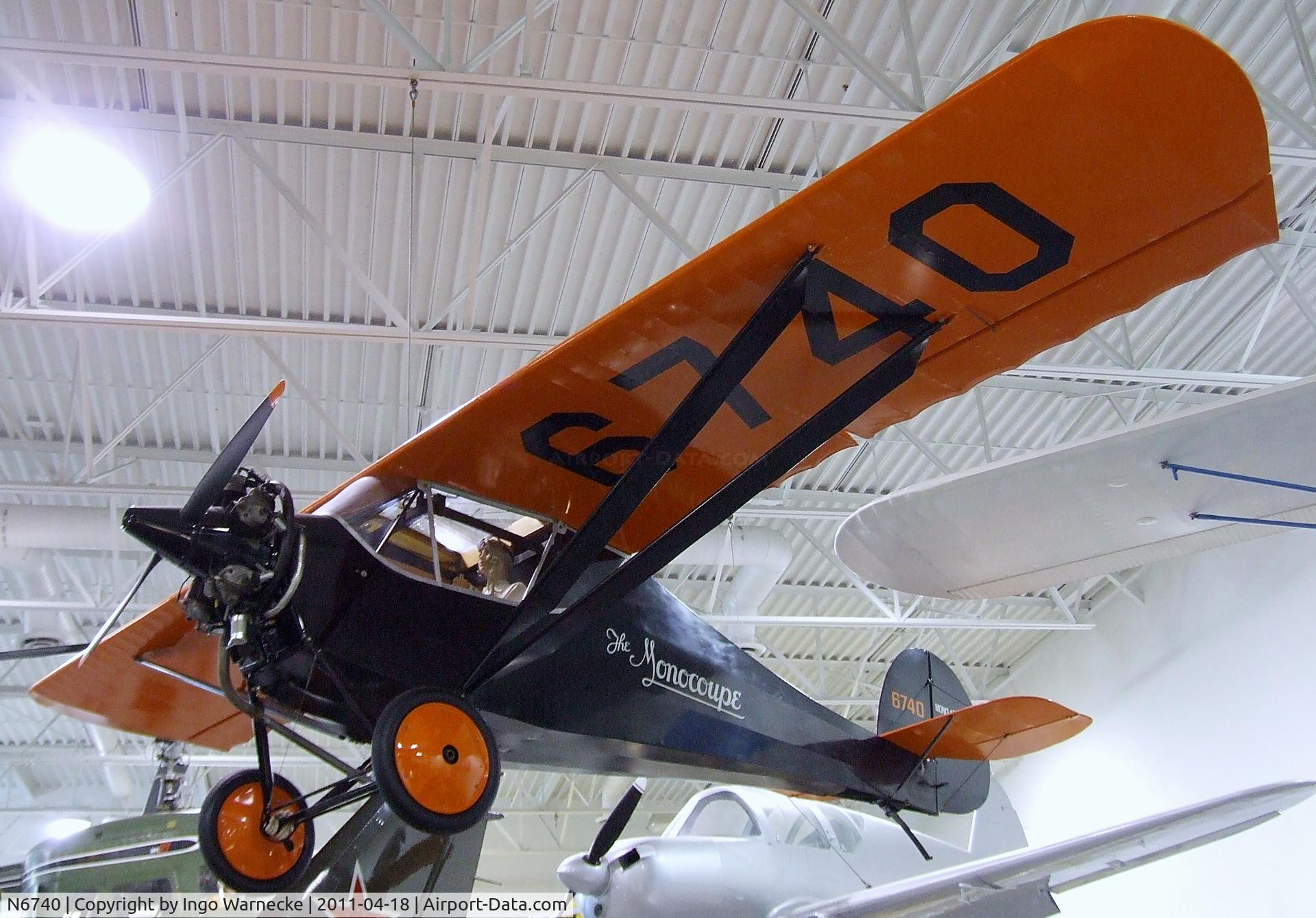 N6740, 1928 Monocoupe 70 C/N 151, Monocoupe 70 at the Hiller Aviation Museum, San Carlos CA
