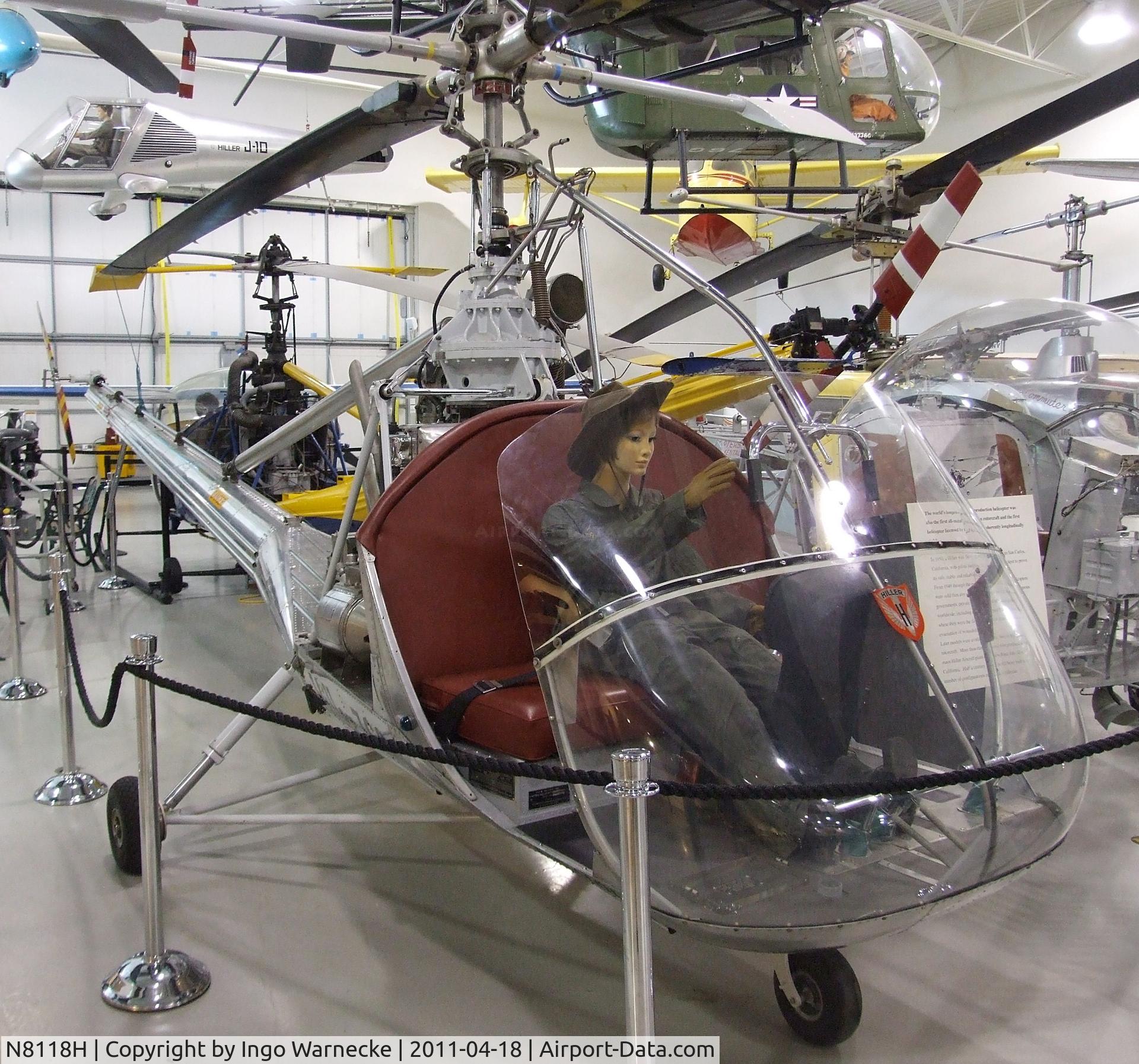 N8118H, 1949 Hiller UH-12A C/N 118, Hiller UH-12A at the Hiller Aviation Museum, San Carlos CA