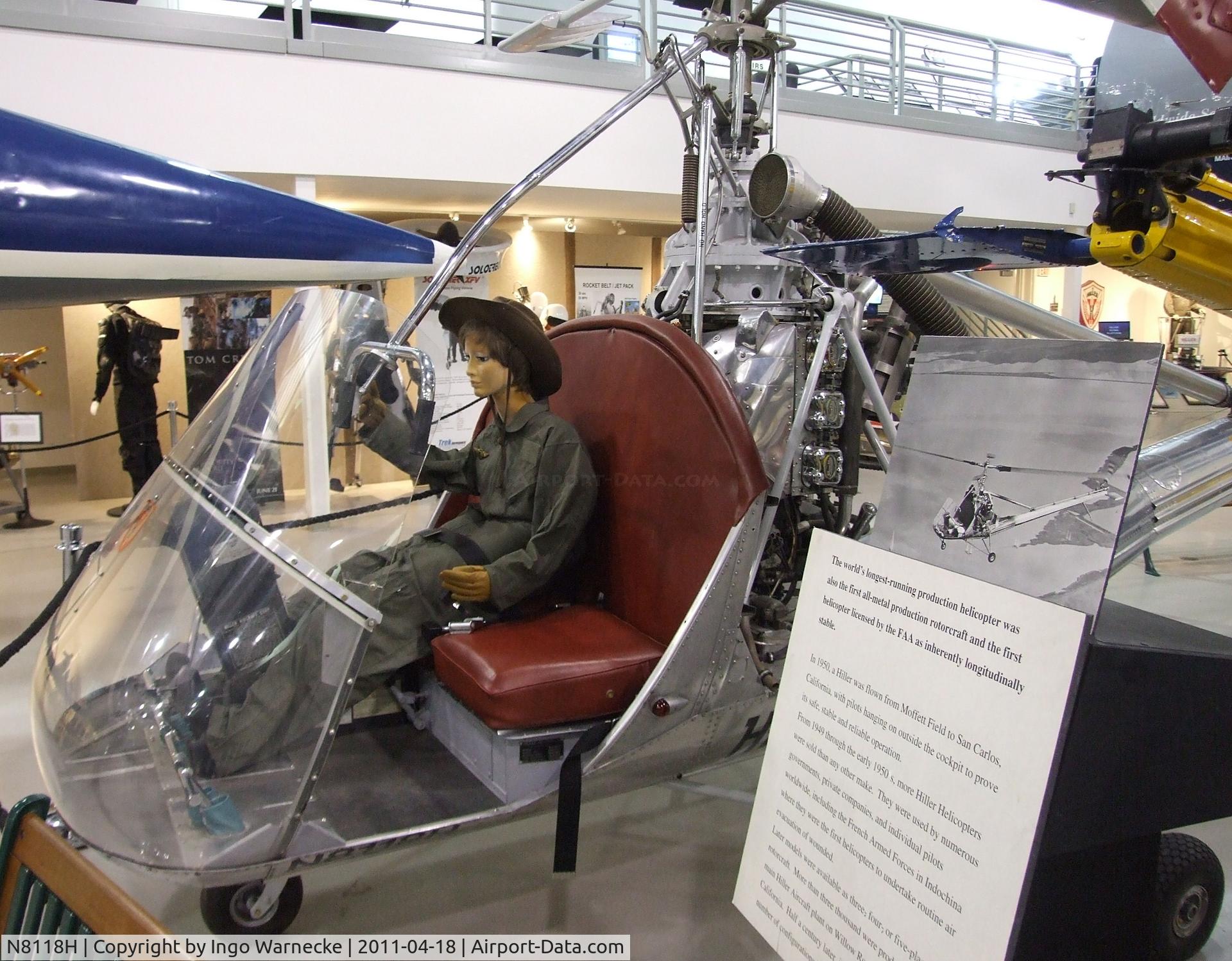 N8118H, 1949 Hiller UH-12A C/N 118, Hiller UH-12A at the Hiller Aviation Museum, San Carlos CA