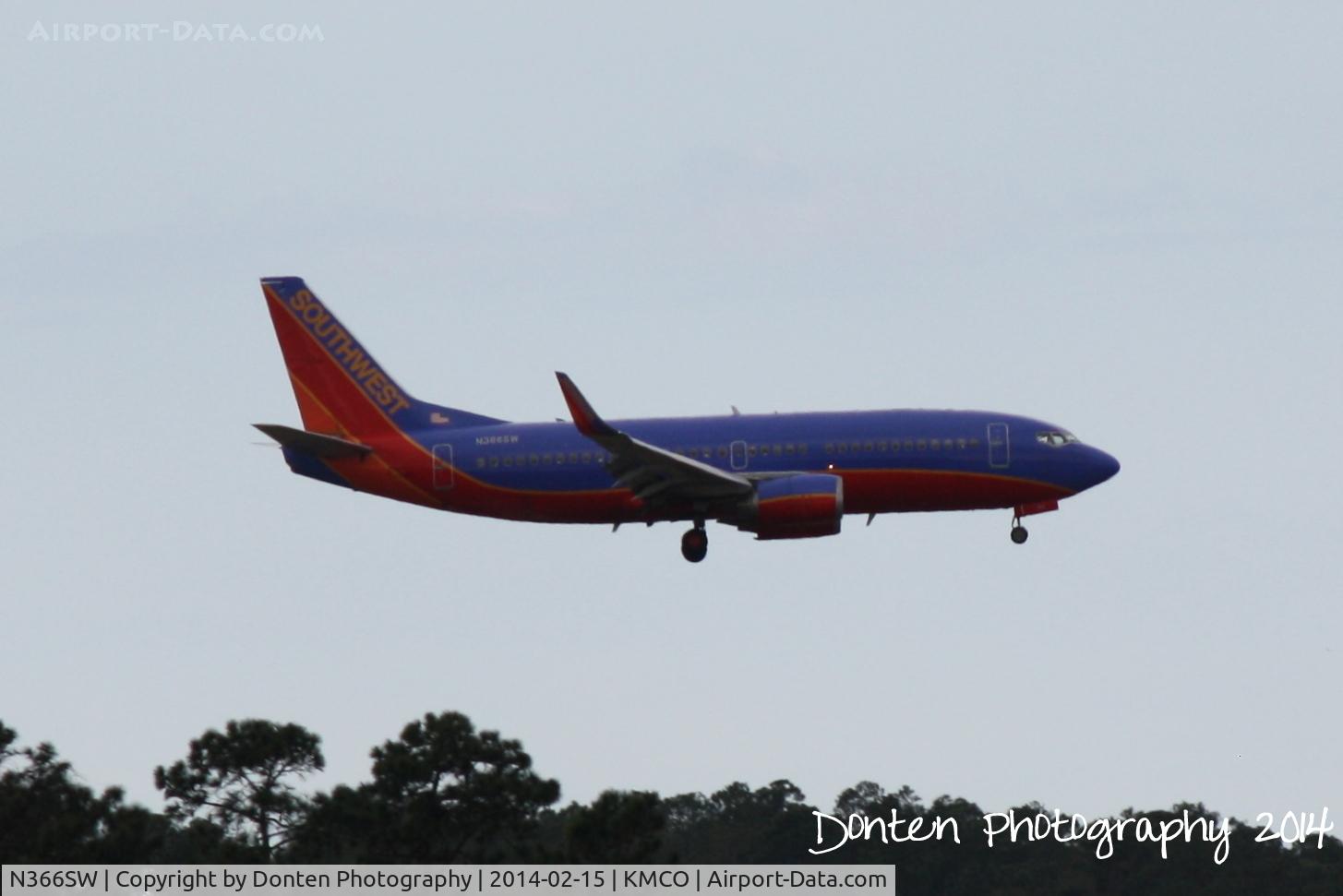 N366SW, 1993 Boeing 737-3H4 C/N 26577, Southwest Flight 1718 (N366SW) arrives at Orlando International Airport following a flight from General Mitchell International Airport