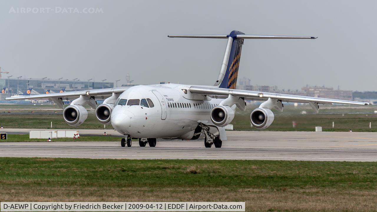 D-AEWP, 1990 British Aerospace BAe.146-300 C/N E3165, line up for departure via RW18W