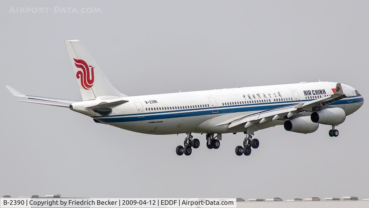 B-2390, Airbus A340-313 C/N 264, on final at Frankfurt