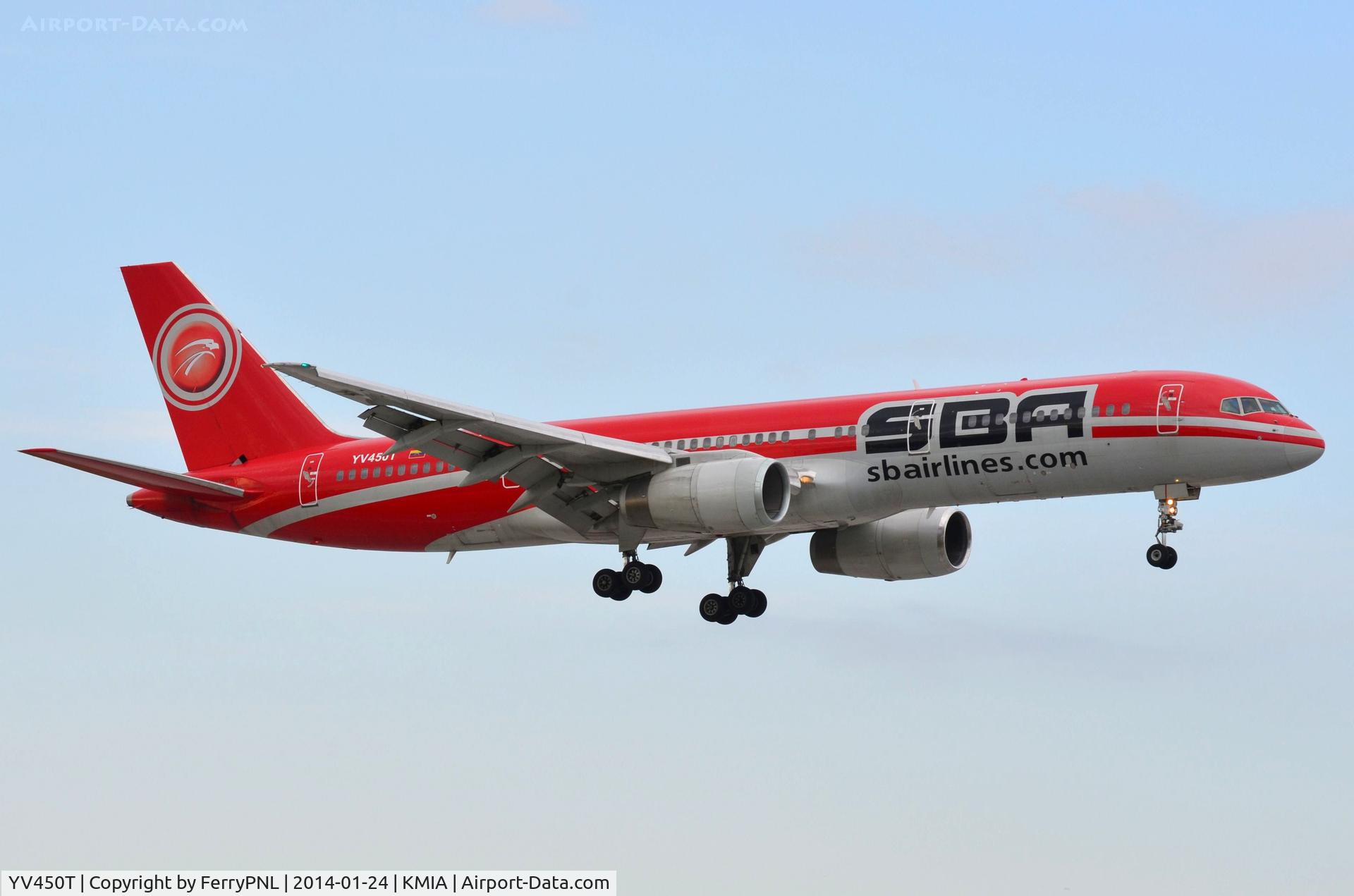 YV450T, 1989 Boeing 757-236 C/N 24370, Santa Barbara B752 landing in MIA