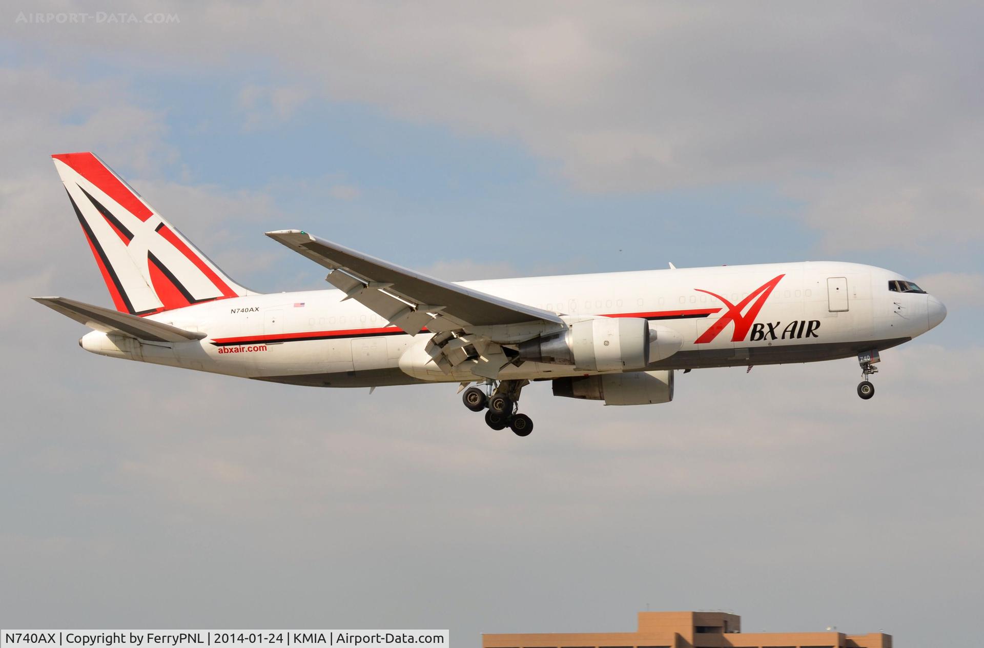 N740AX, 1983 Boeing 767-232 C/N 22213, ABX B762 freighter arriving in MIA