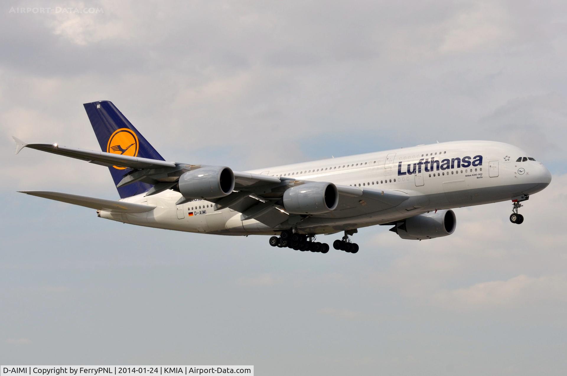D-AIMI, 2011 Airbus A380-841 C/N 072, Lufthansa A388 arriving from FRA