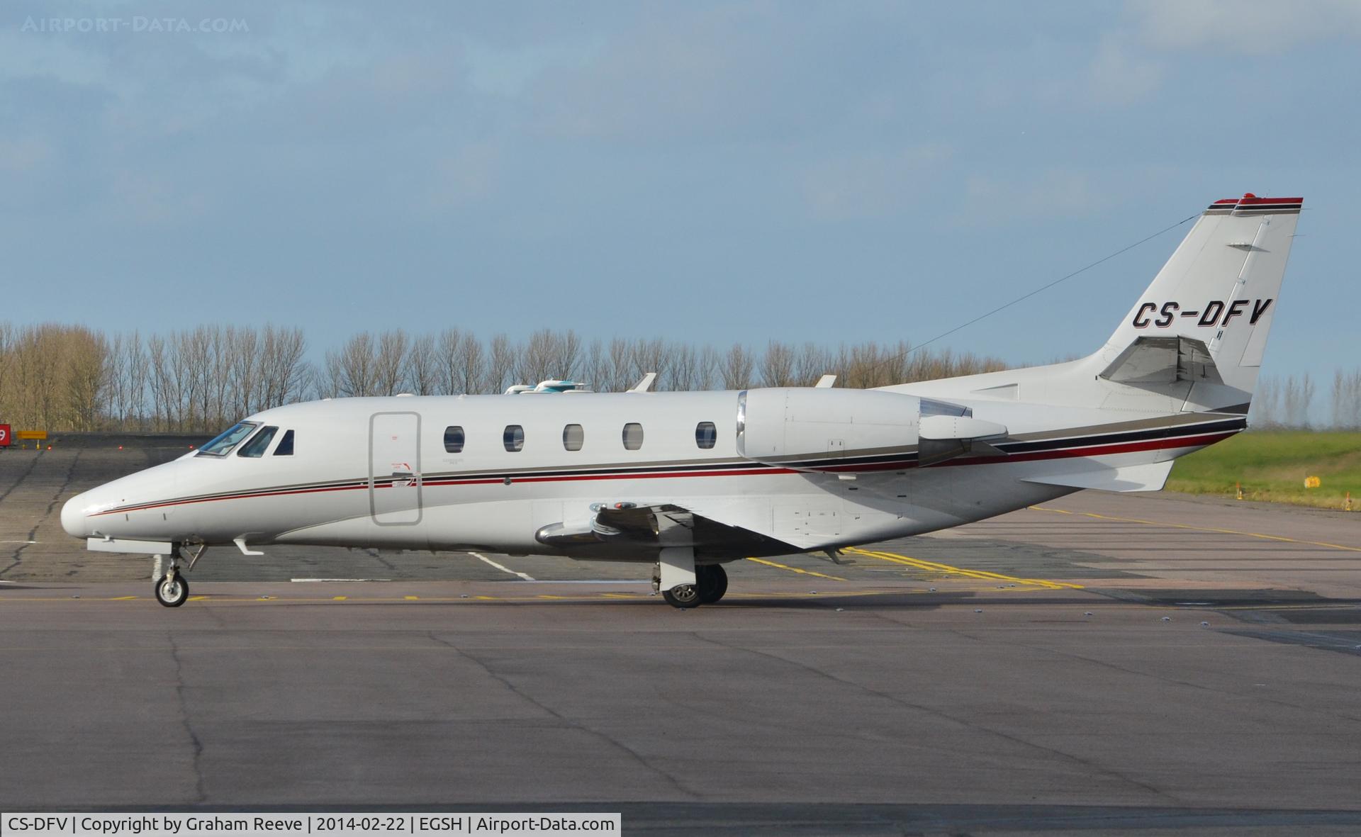 CS-DFV, 2004 Cessna 560XL Citation Excel C/N 560-5543, Just landed.
