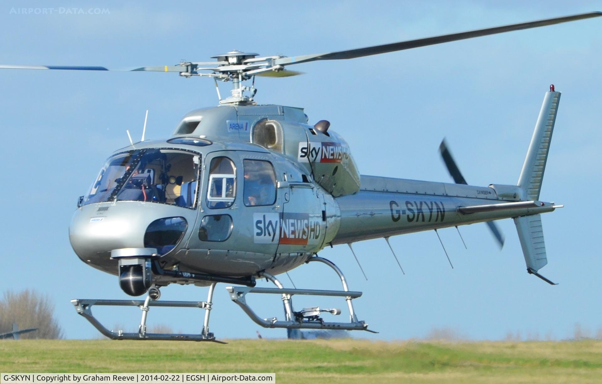 G-SKYN, 1982 Aerospatiale AS-355F-1 Twin Squirrel C/N 5185, About to land.