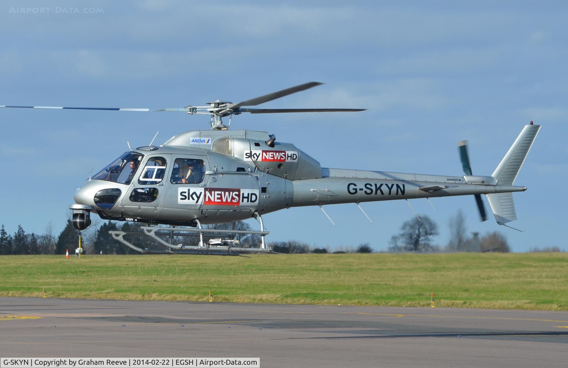 G-SKYN, 1982 Aerospatiale AS-355F-1 Twin Squirrel C/N 5185, About to land.