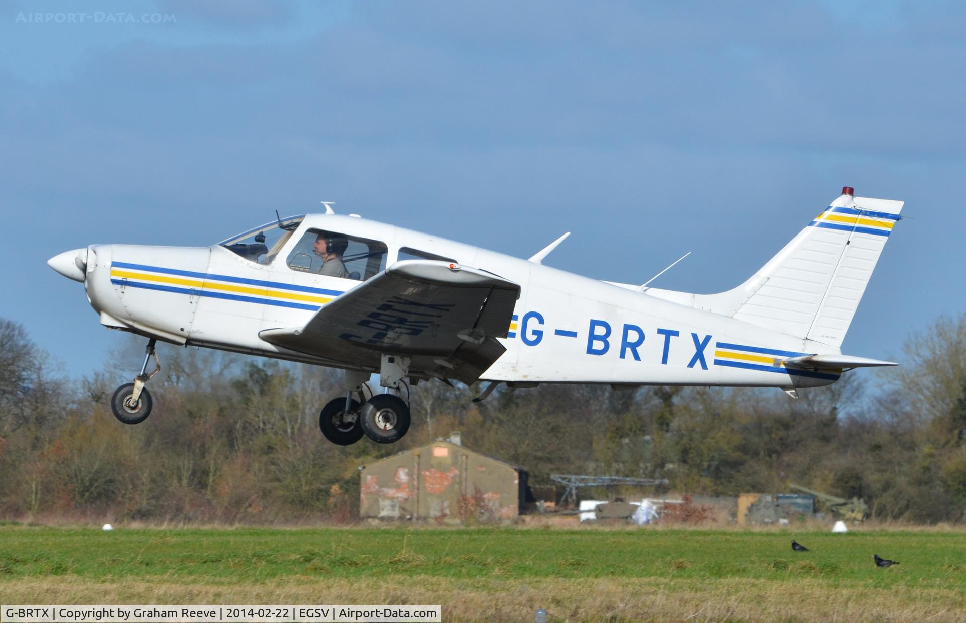 G-BRTX, 1976 Piper PA-28-151 Cherokee Warrior C/N 28-7615085, Just taken off.