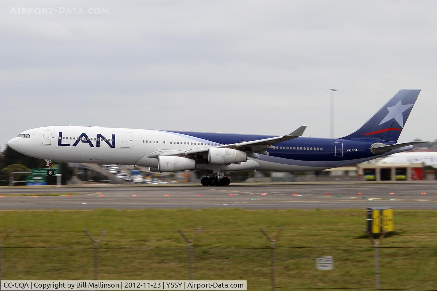 CC-CQA, 2000 Airbus A340-313X C/N 359, up and away from 16R...heading to AKL then SCL