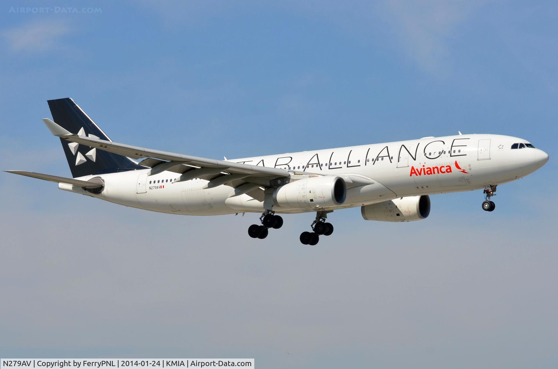 N279AV, 2011 Airbus A330-243 C/N 1279, Avianca A332 arriving in Star alliance c/s