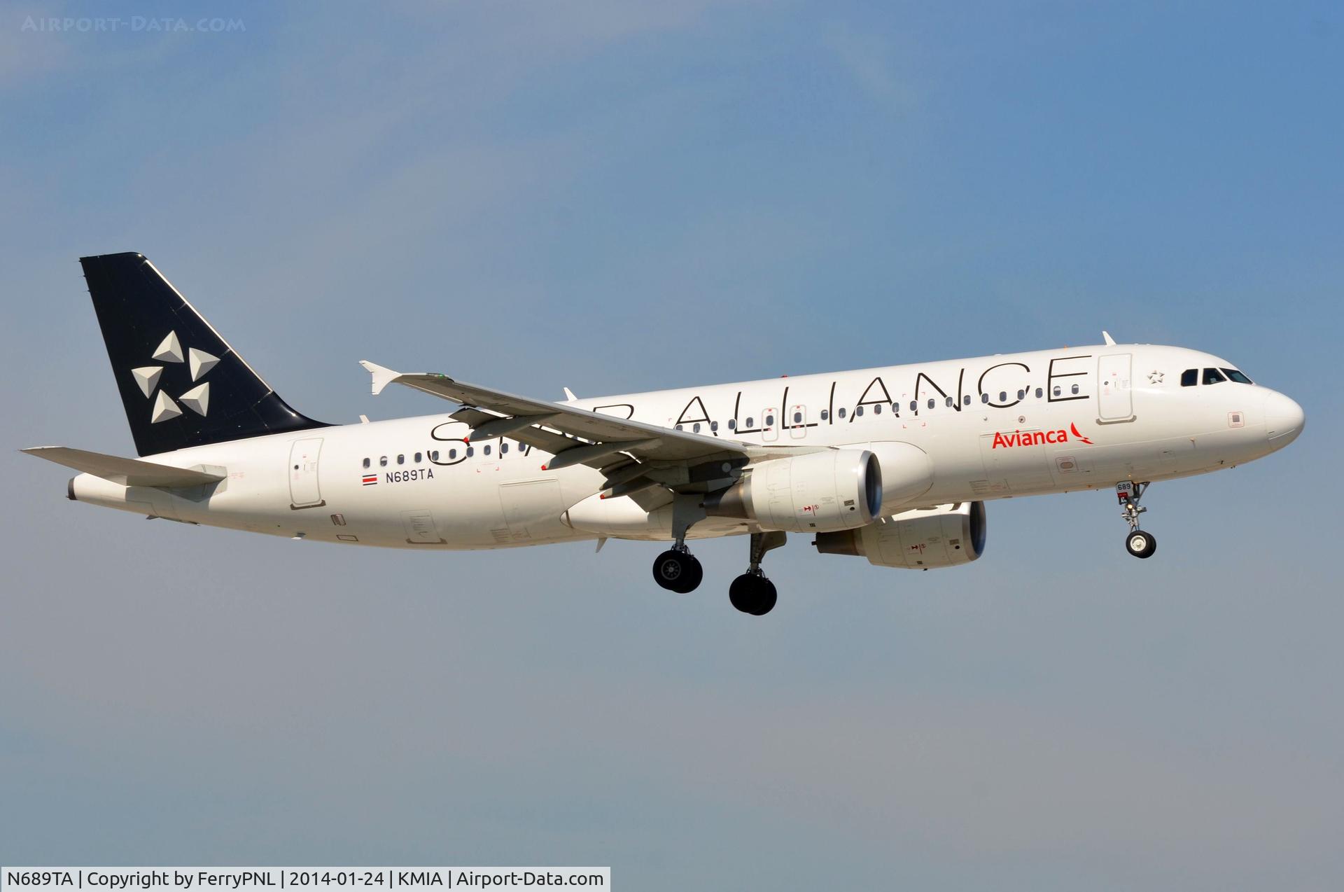 N689TA, 2012 Airbus A320-214 C/N 5333, Former Taca plane now carries Avianca tittles.