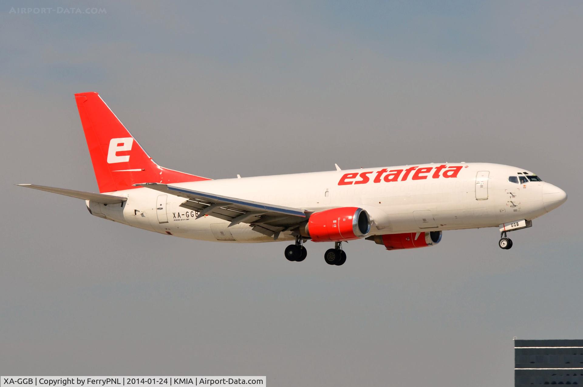 XA-GGB, 1989 Boeing 737-3M8 C/N 24023, Estafeta B733 freigher landing in MIA