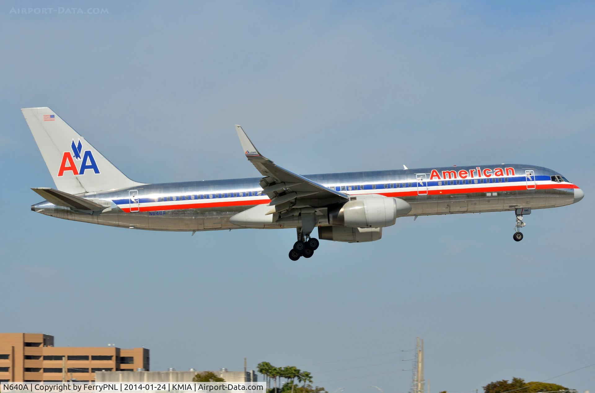 N640A, 1991 Boeing 757-223 C/N 24598, American B752 floating in
