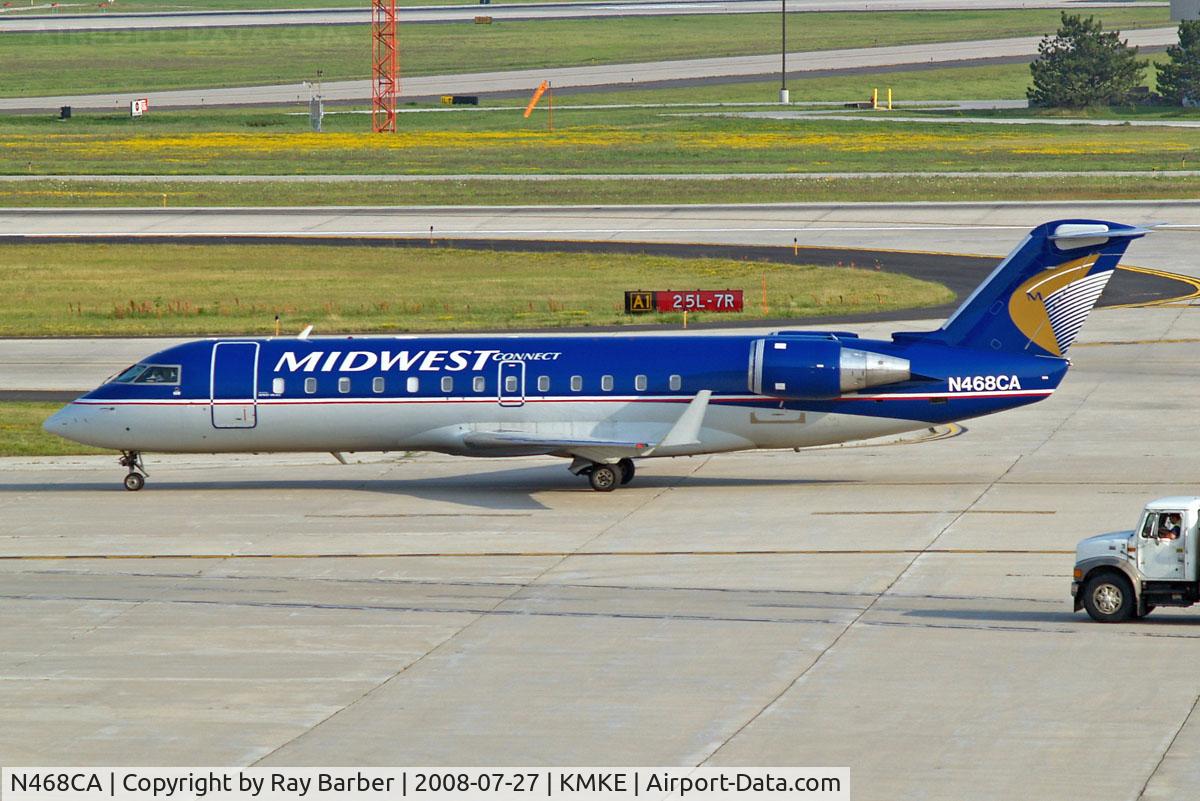 N468CA, 2002 Bombardier CRJ-200ER (CL-600-2B19) C/N 7649, Canadair CRJ-200ER [7649] (Midwest Connect) Milwaukee~N 27/07/2008