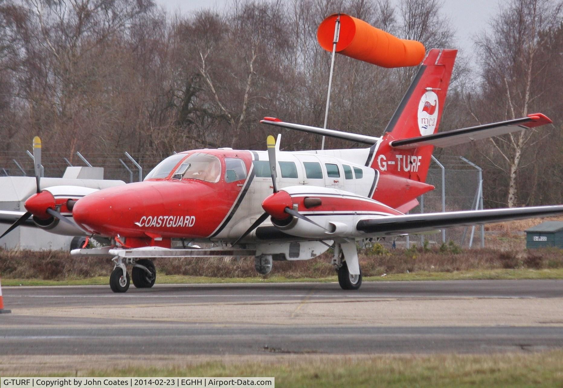 G-TURF, 1987 Reims Cessna F406 Caravan II C/N F406-0020, At BHL looking hard worked