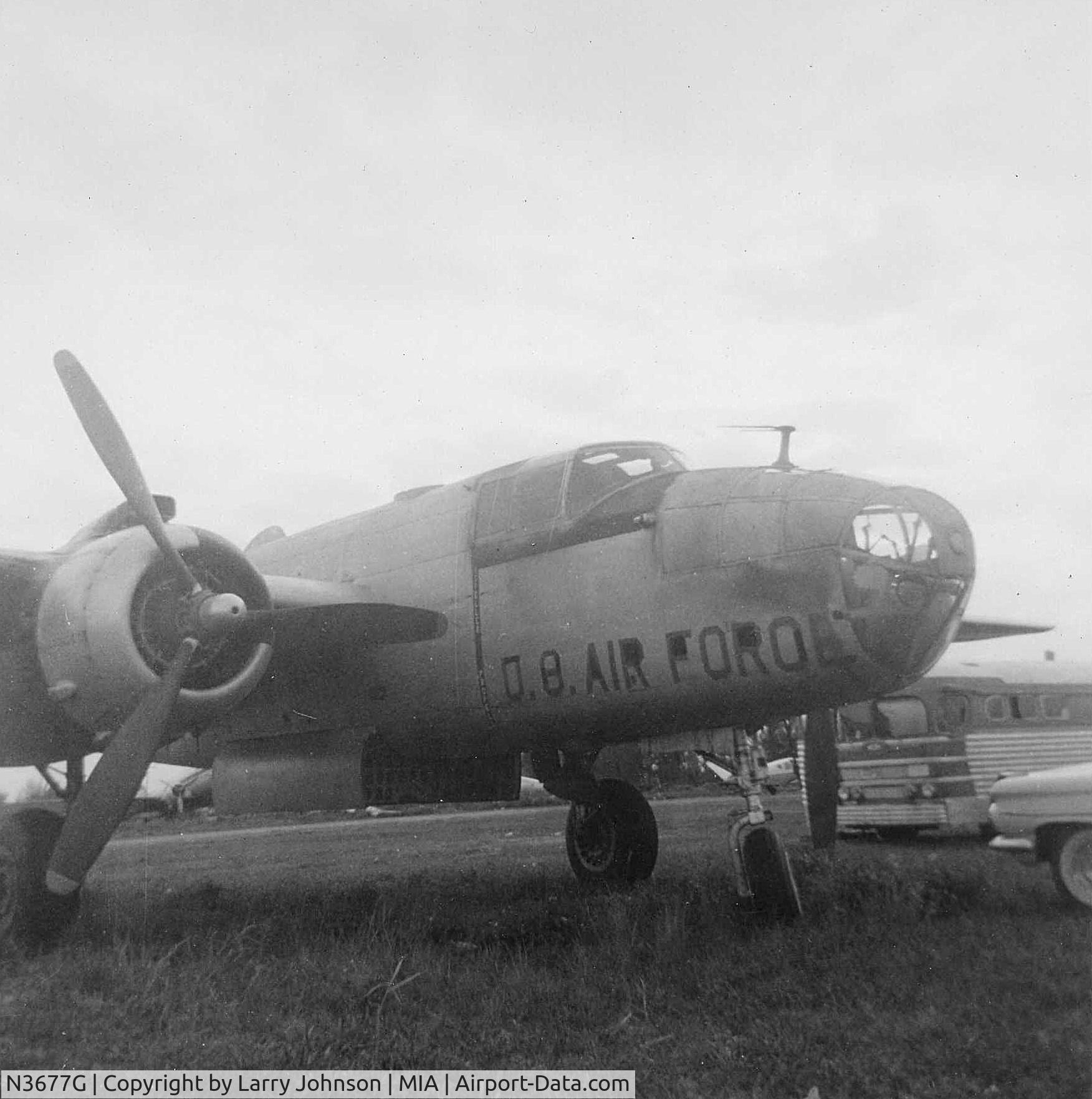 N3677G, North American TB-25N Mitchell C/N 108-47536 (44-86782), I shot this the same day as the other view.  This was parked in the same area as Air Haiti would later be based.