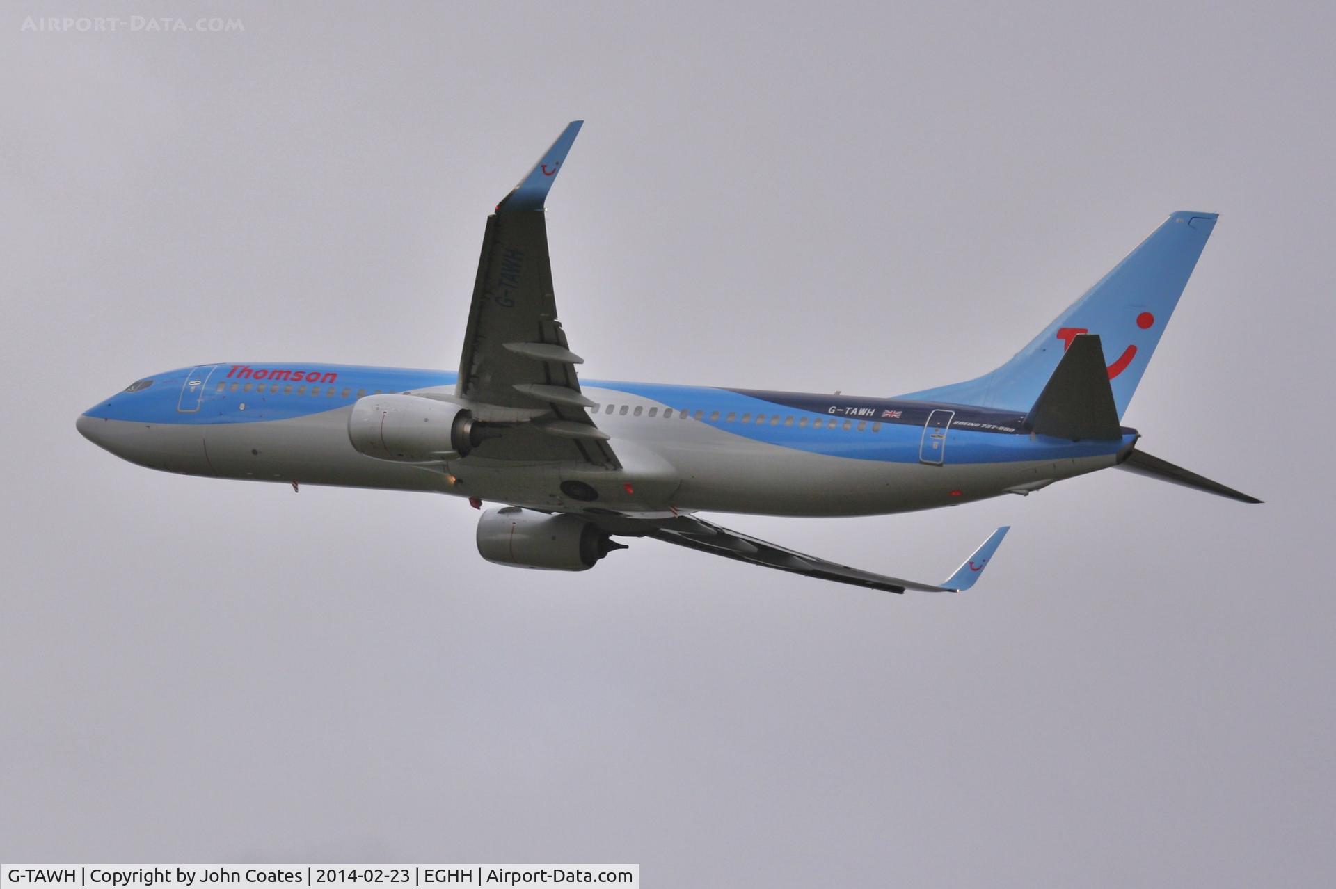 G-TAWH, 2012 Boeing 737-8K5 C/N 38107, Misty departure in its new colours