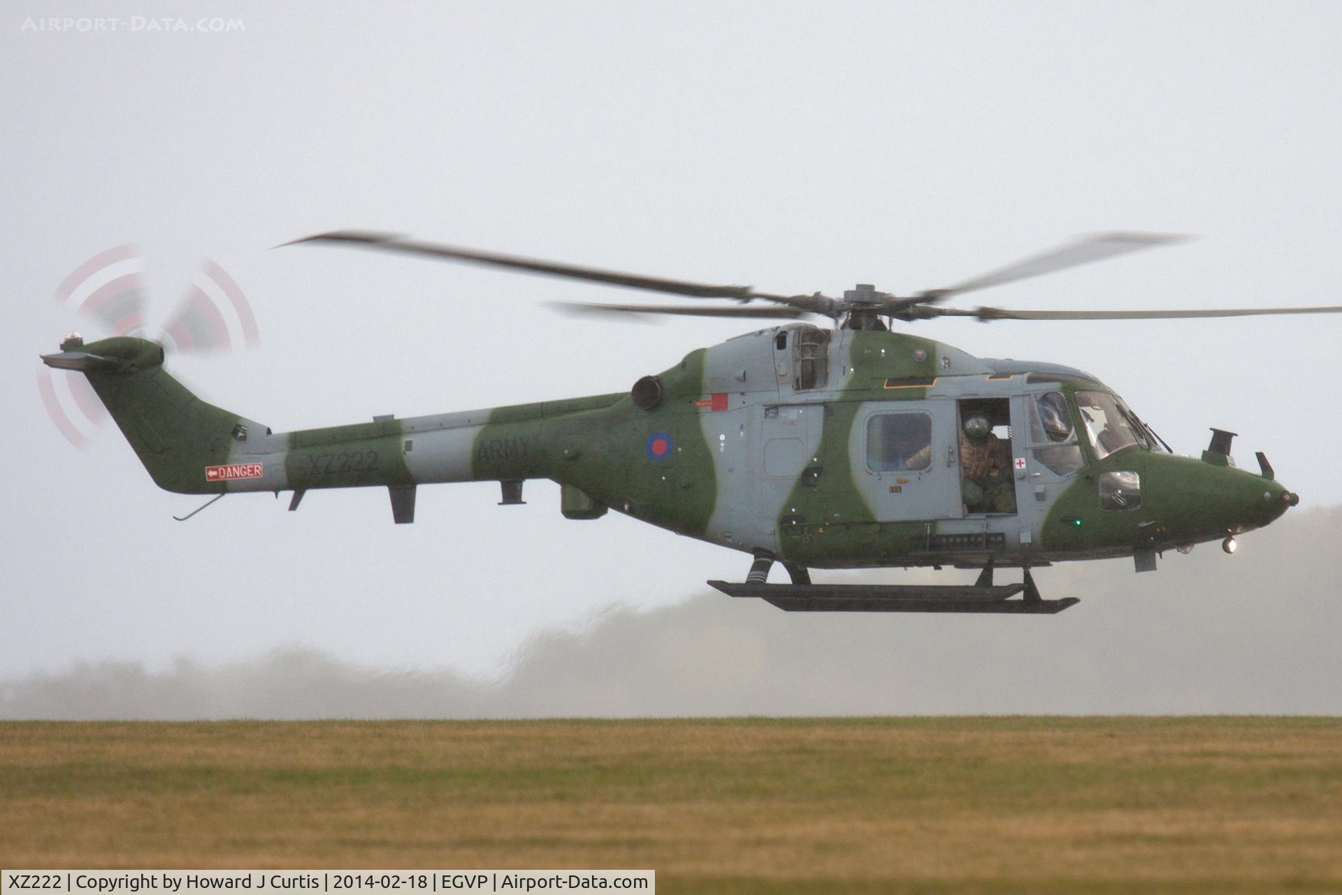 XZ222, 1979 Westland Lynx AH.7 C/N 148, Operated by 657 Squadron, landing in the rain.