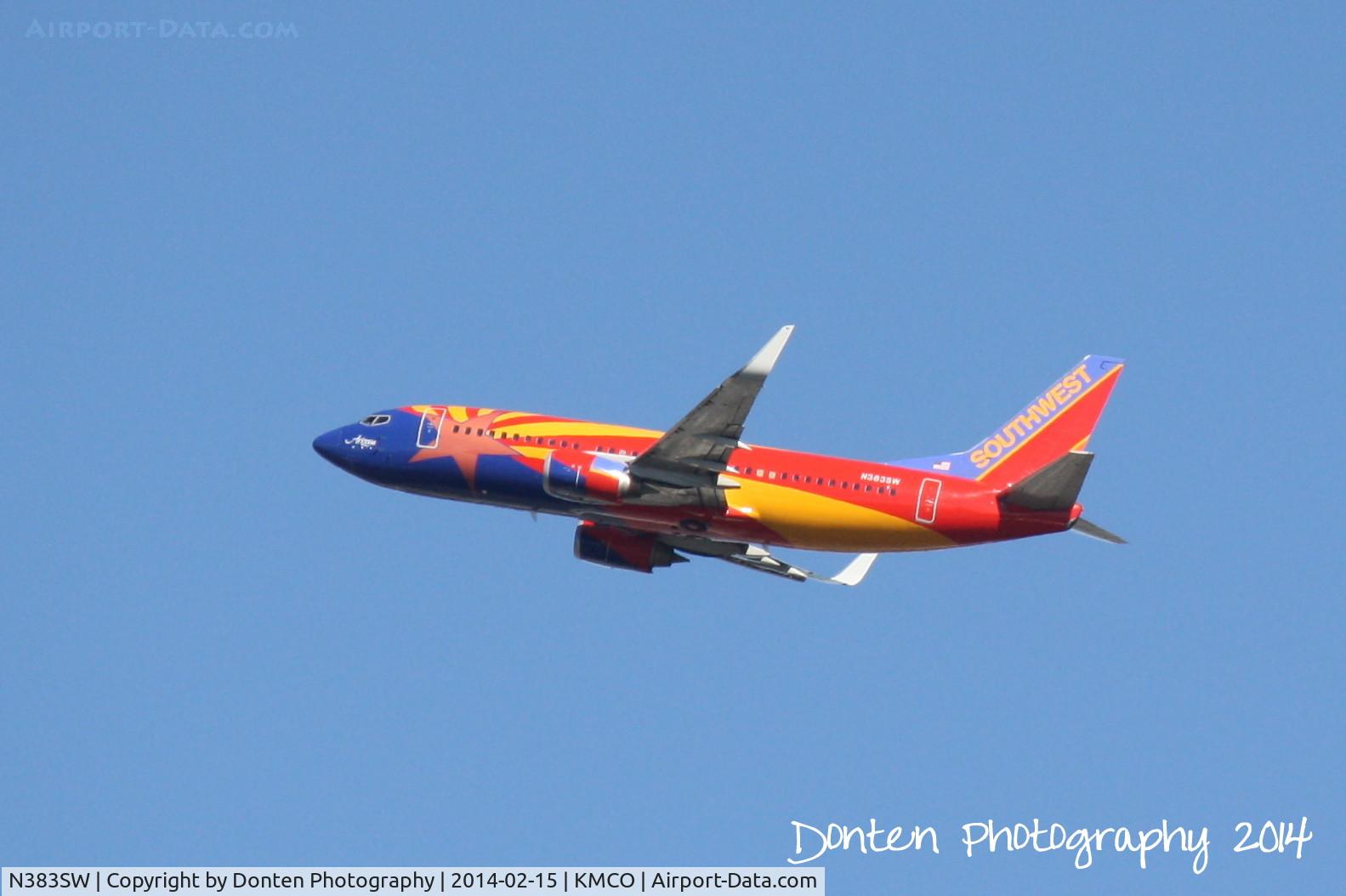 N383SW, 1994 Boeing 737-3H4 C/N 26589, Southwest Flight 952 (N383SW) departs Orlando International Airport enroute to Hartsfield-Jackson Atlanta International Airport