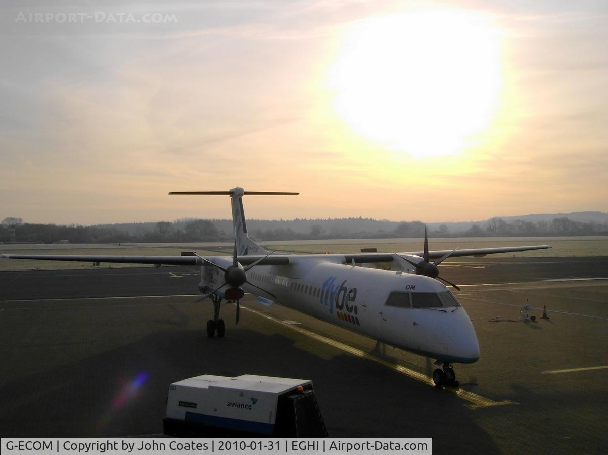 G-ECOM, 2008 De Havilland Canada DHC-8-402Q Dash 8 C/N 4233, Frozen dawn at SAM