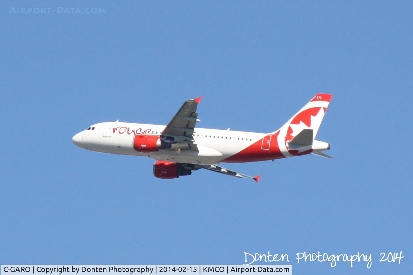 C-GARO, 1997 Airbus A319-114 C/N 757, Air Canada Rouge Flight 1867 (C-GARO) departs Orlando International Airport enroute to Toronto-Pearson International Airport