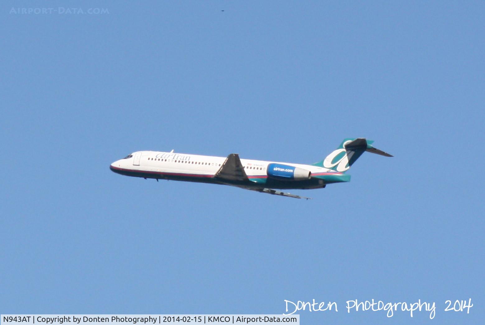 N943AT, 1999 Boeing 717-200 C/N 55006, AirTran Flight 128 (N943AT) departs Orlando International Airport enroute to Chicago-Midway International Airport