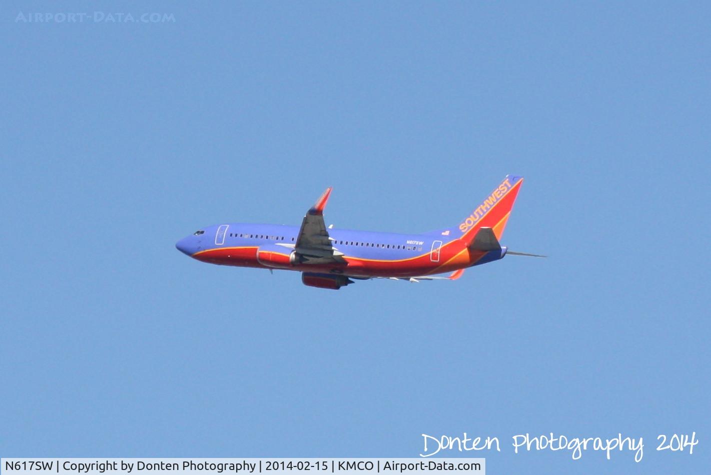 N617SW, 1995 Boeing 737-3H4 C/N 27700, Southwest Flight 1379 (N617SW) departs Orlando International Airport enroute to Baltimore/Washington International Airport