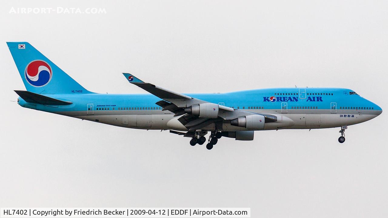 HL7402, 1998 Boeing 747-4B5 C/N 26407, on final at Frankfurt