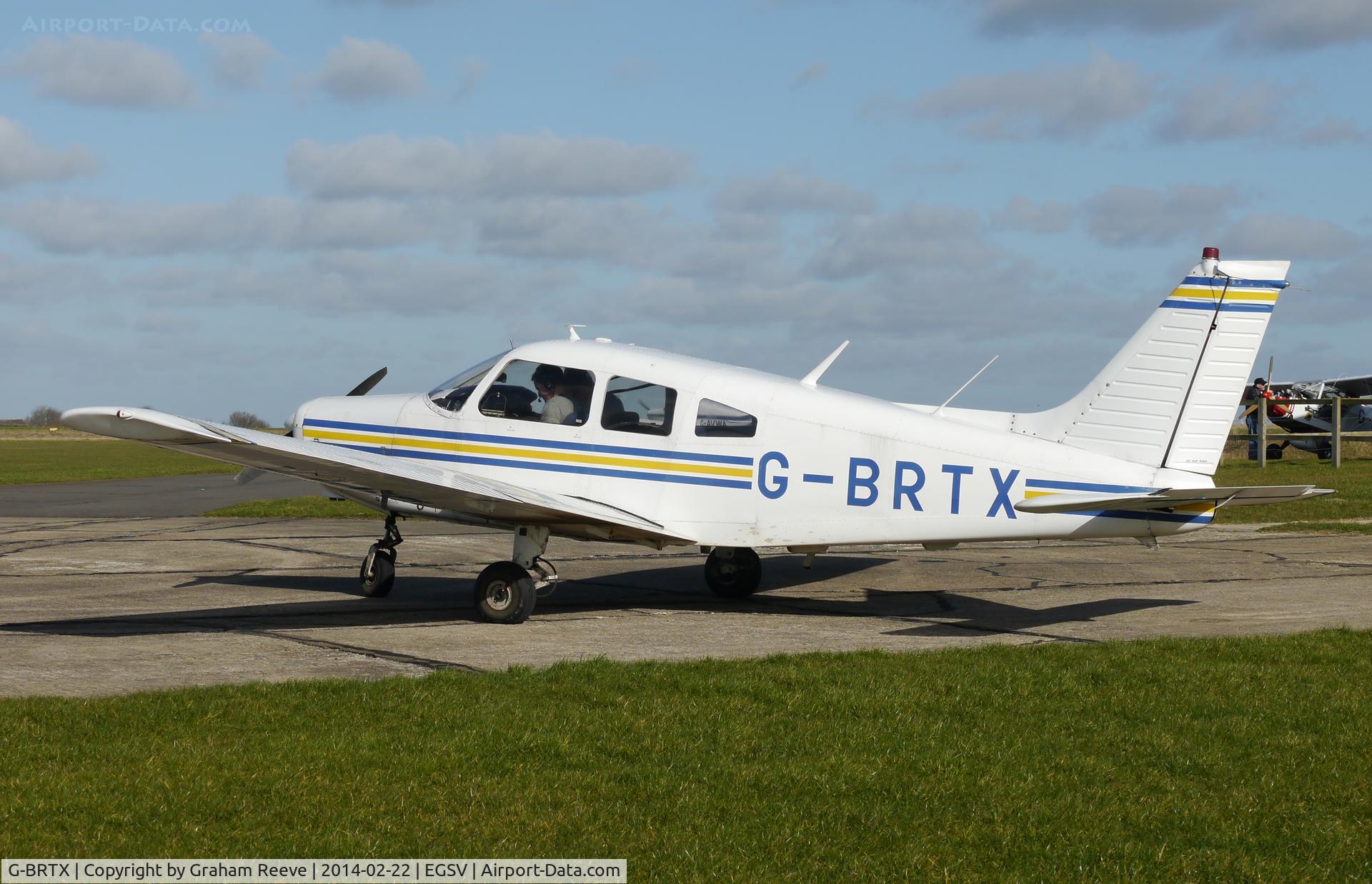 G-BRTX, 1976 Piper PA-28-151 Cherokee Warrior C/N 28-7615085, About to depart.