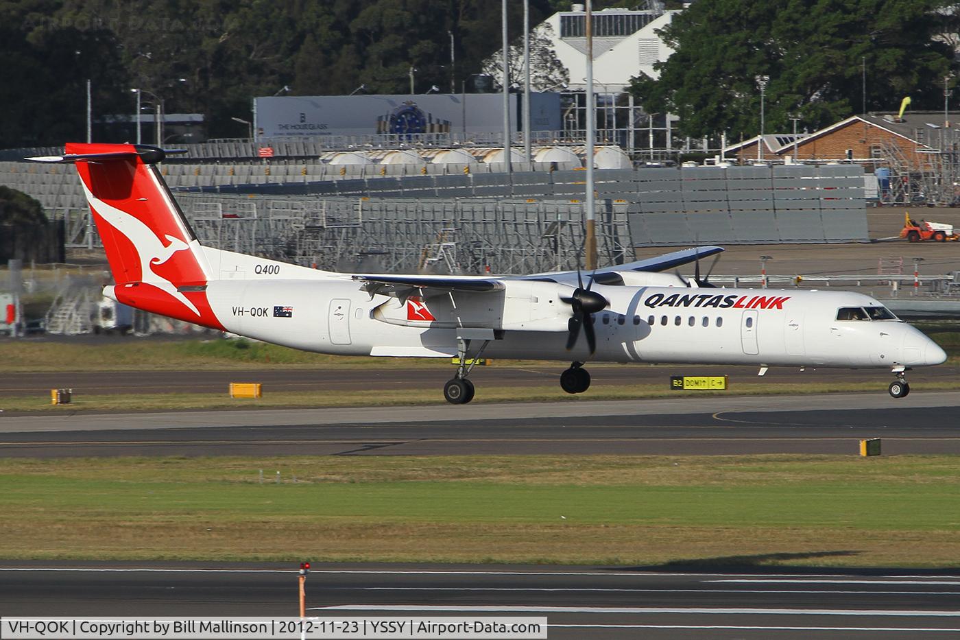 VH-QOK, 2008 Bombardier DHC-8-402 Dash 8 C/N 4215, about to meet 16R