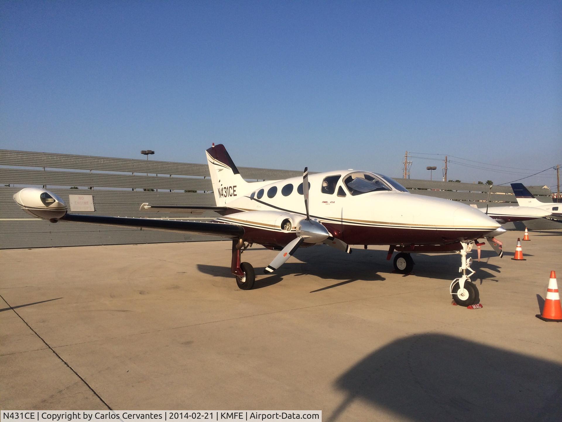 N431CE, 1973 Cessna 414 Chancellor C/N 414-0431, KMFE RAMP