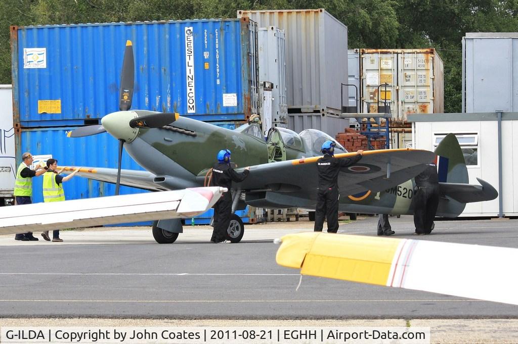 G-ILDA, 1944 Supermarine 509 Spitfire TR.IXc C/N CBAF.10164, Getting ready for the seafront show on very busy apron