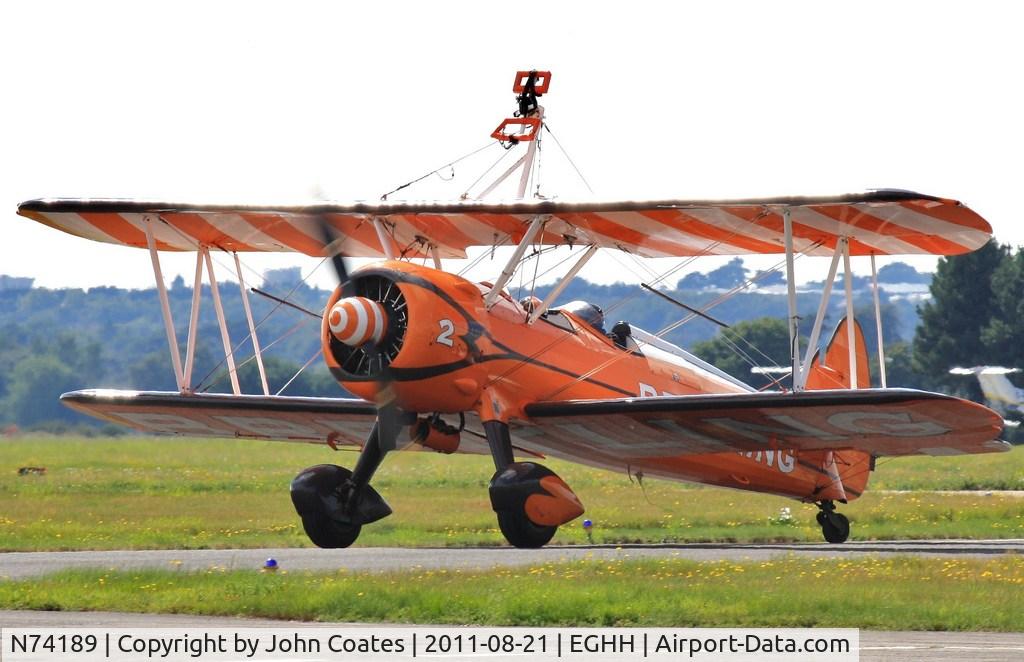 N74189, 1941 Boeing PT-17/R985 Kaydet (A75N1) C/N 75-717, Off to the seafront show
