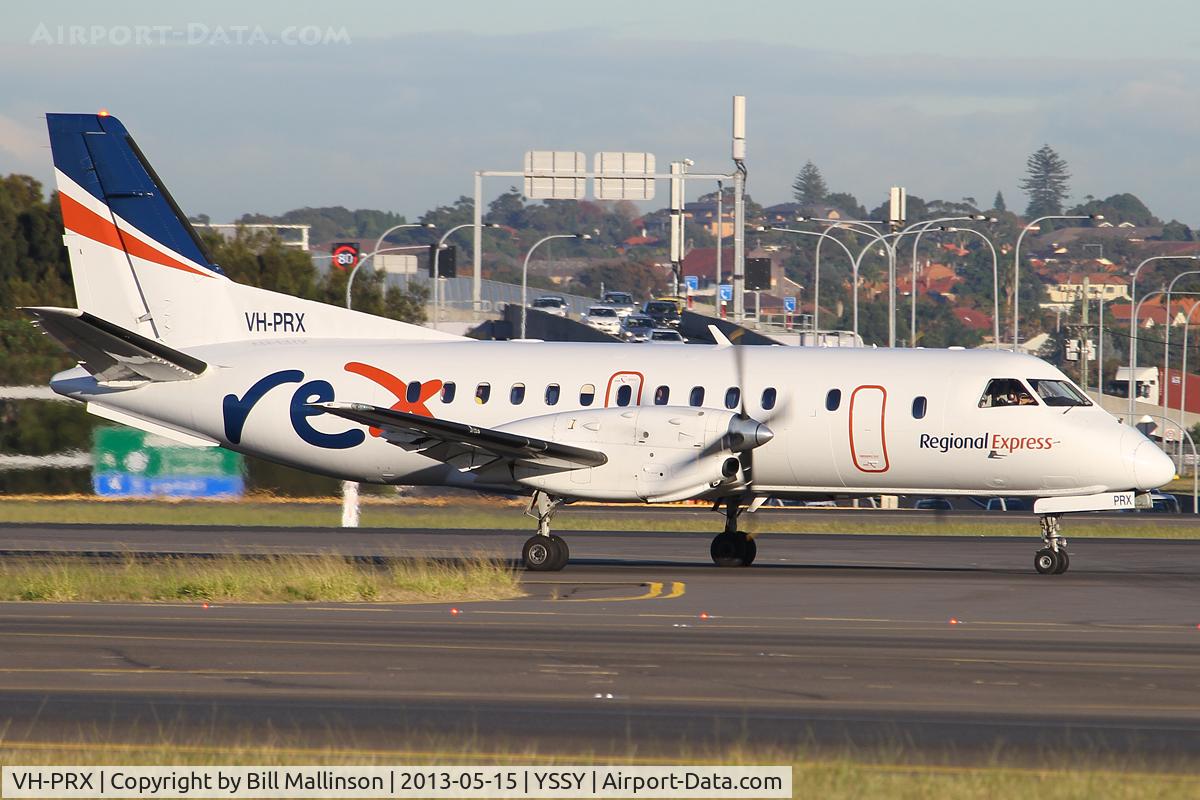 VH-PRX, 1992 Saab 340B C/N 340B-303, taxi from 34R