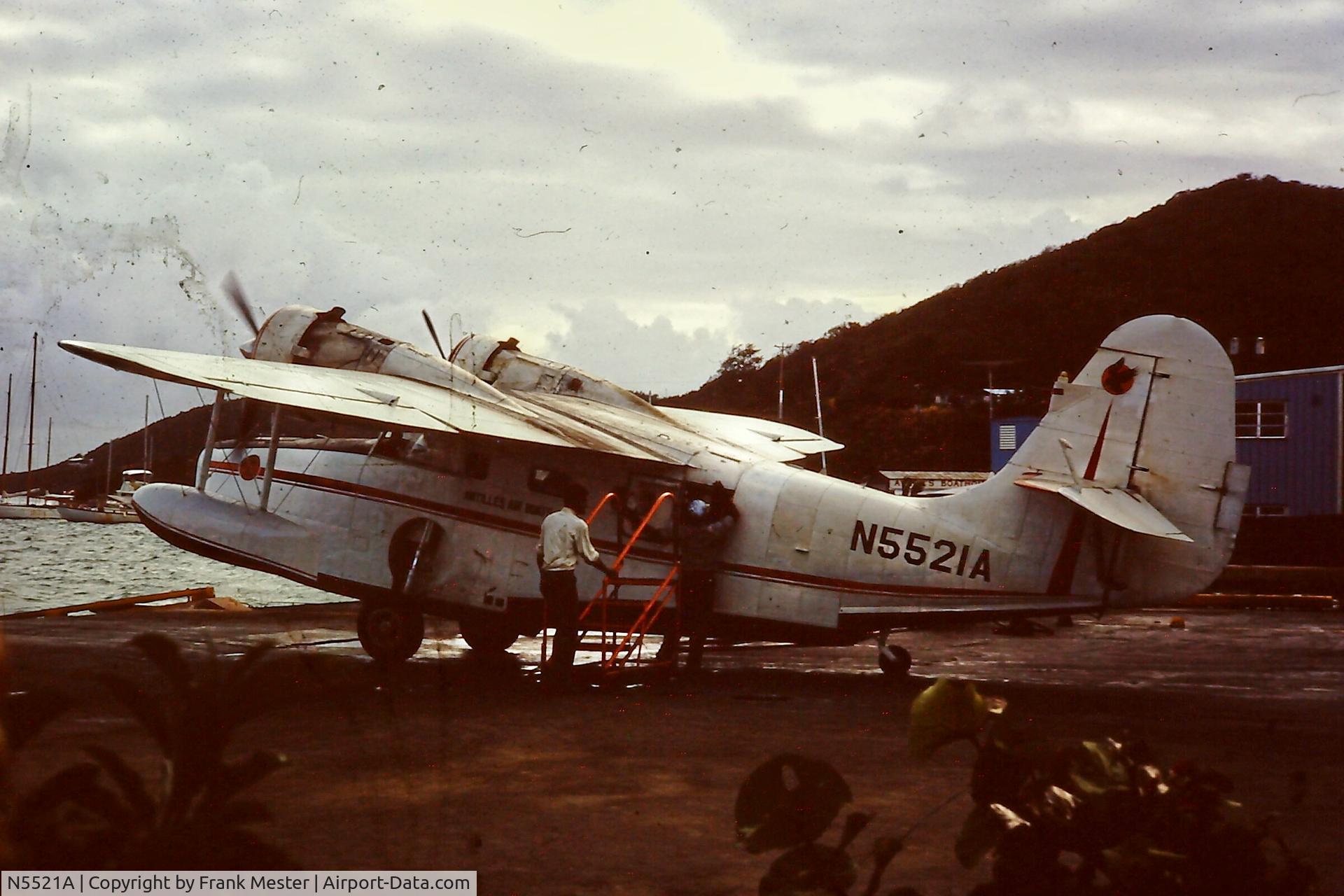 N5521A, Grumman G-21A Goose C/N 1162, Photo taken in 1974 in San Juan PR. Antilles Airboats. I flew in it from PR to St Thomas US VI