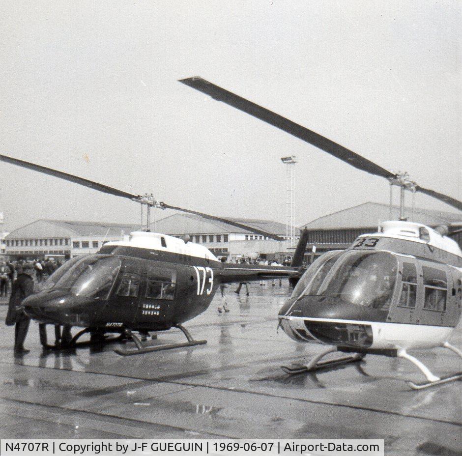 N4707R, 1967 Bell 206B C/N 265, At Paris-Le Bourget Airshow 1969 (on the left on the photo)