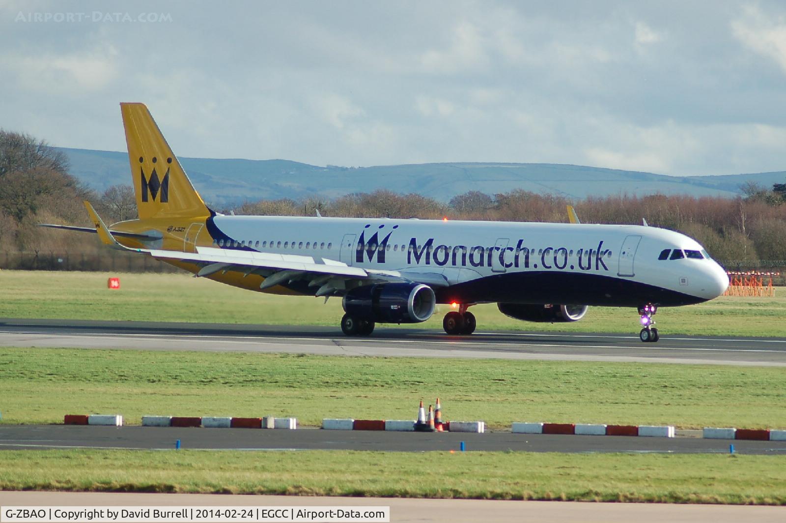 G-ZBAO, 2014 Airbus A321-231 C/N 6126, Airbus A321-231(WL) G-ZBAO Monarch Airlines landed at Manchester Airport.