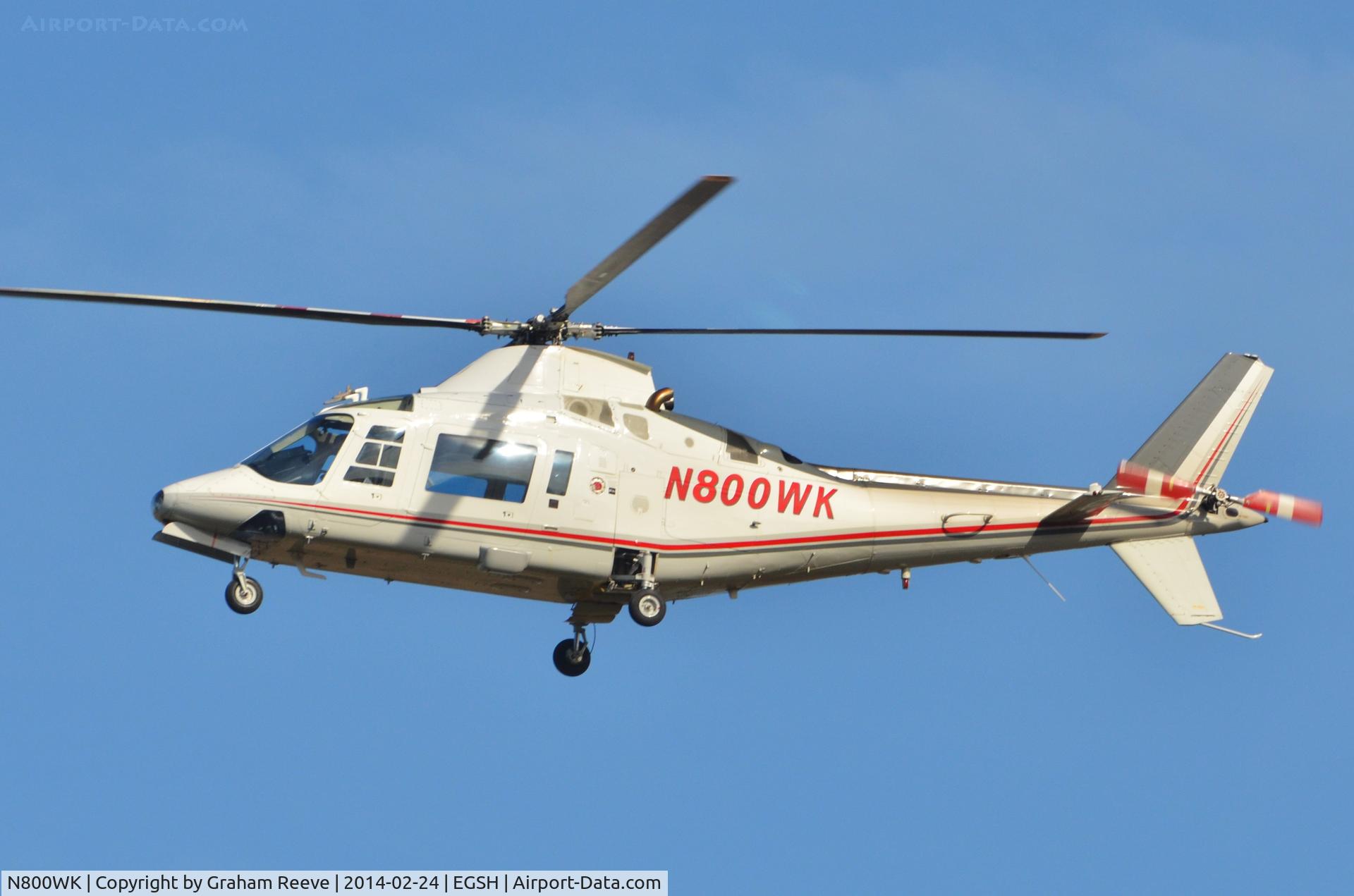 N800WK, 1984 Agusta A109A Mk.II C/N 7341, About to land.