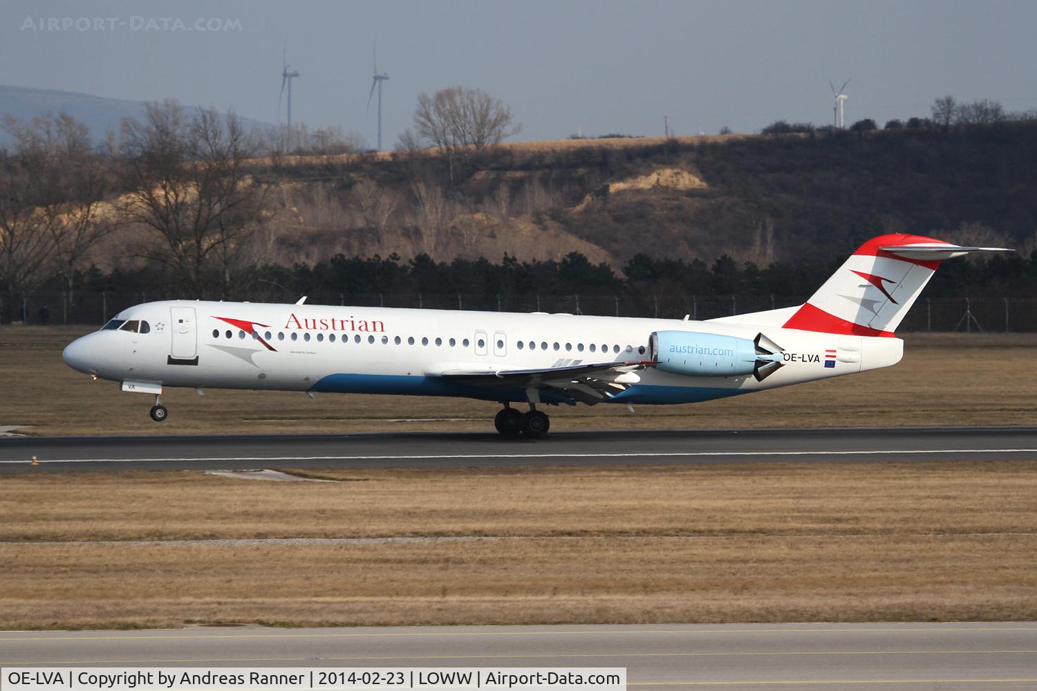 OE-LVA, 1994 Fokker 100 (F-28-0100) C/N 11490, Austrian Airlines Fokker 100