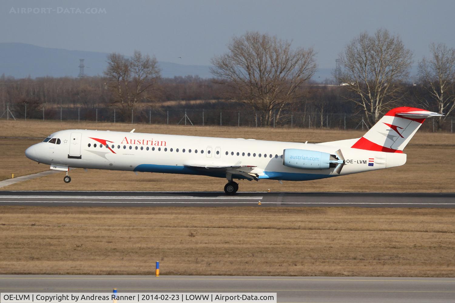 OE-LVM, 1991 Fokker F100 (F-28-0100) C/N 11361, Austrian Airlines Fokker 100
