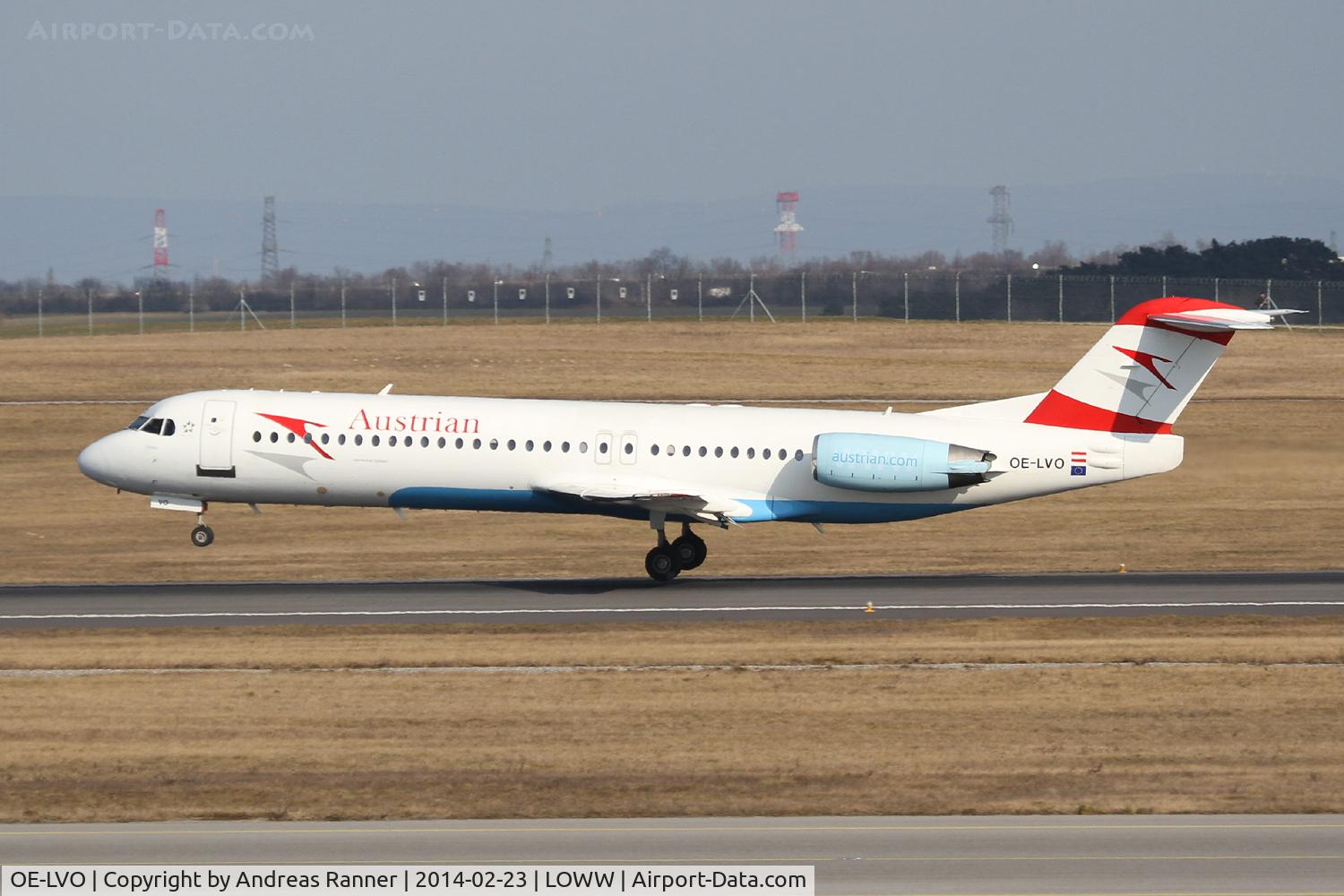 OE-LVO, 1993 Fokker 100 (F-28-0100) C/N 11460, Austrian Airlines Fokker 100