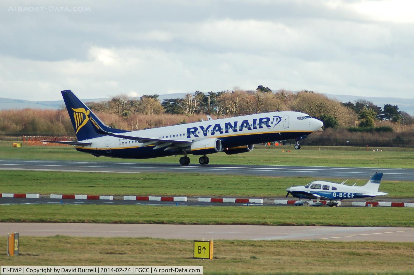EI-EMP, 2010 Boeing 737-8AS C/N 40285, Ryanair Boeing 737-8AS EI-EMP Takes off from Manchester Airport.