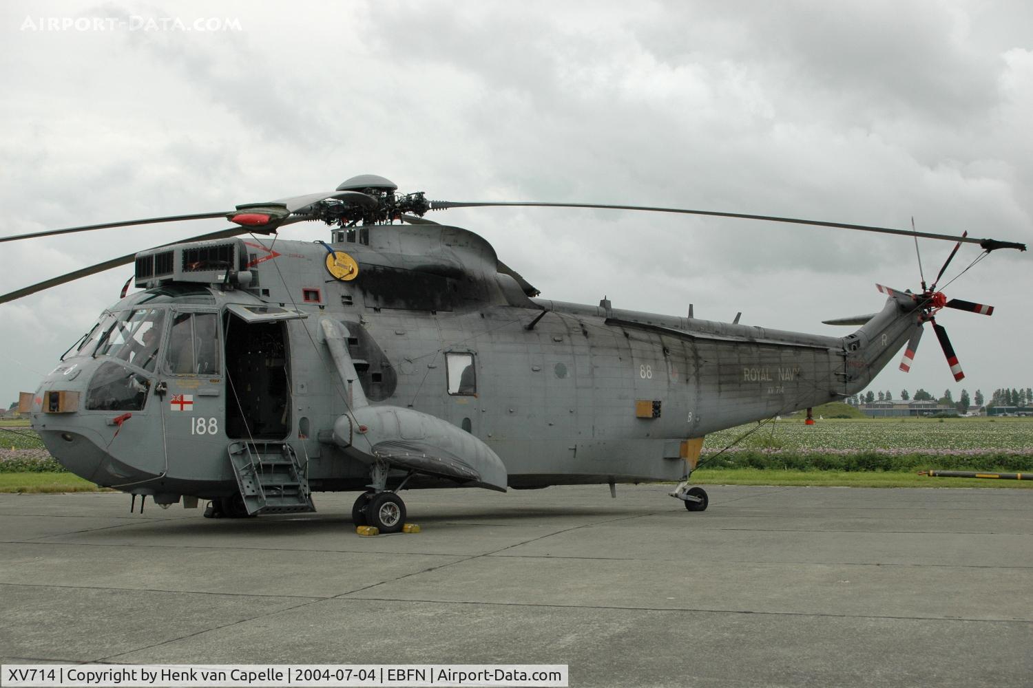 XV714, 1972 Westland Sea King ASaC7 C/N WA685, Westland Sea King ASAC7 helicopter of 849 Sqn of the Fleet Air Arm at Koksijde Air Base, Belgium