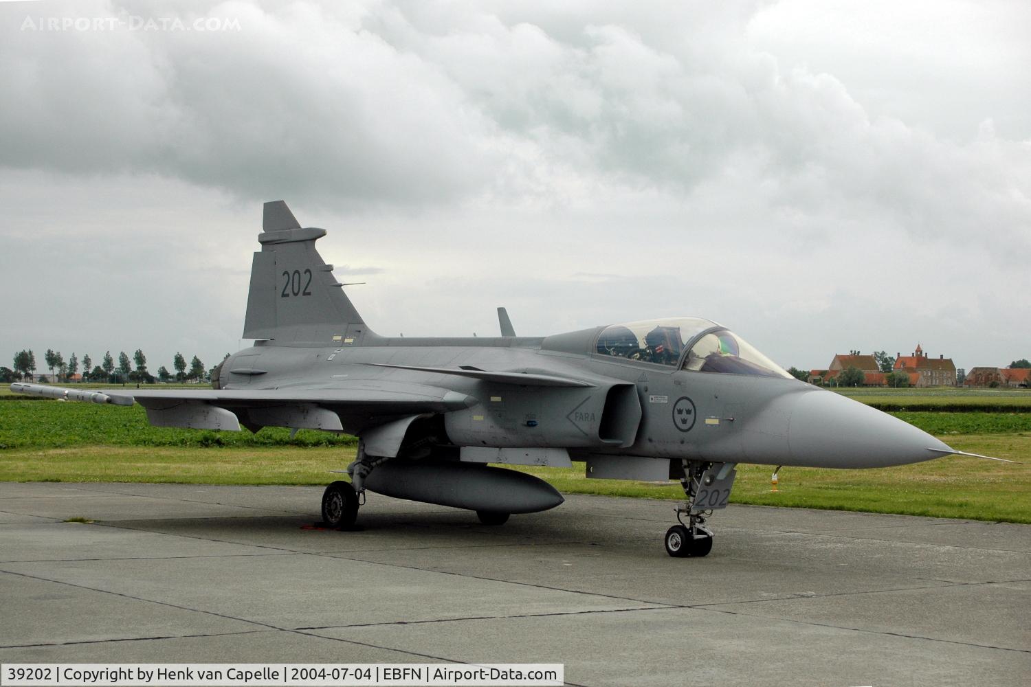 39202, Saab JAS-39A Gripen C/N 39202, Flygvapnet JAS39A Gripen fighter at Koksijde Air Base, Belgium.