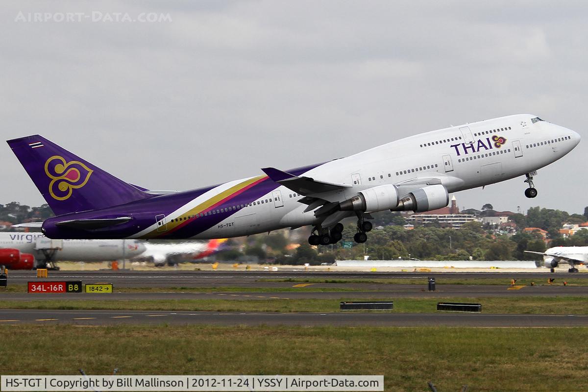 HS-TGT, 1996 Boeing 747-4D7 C/N 26616, away off 34L , to BKK