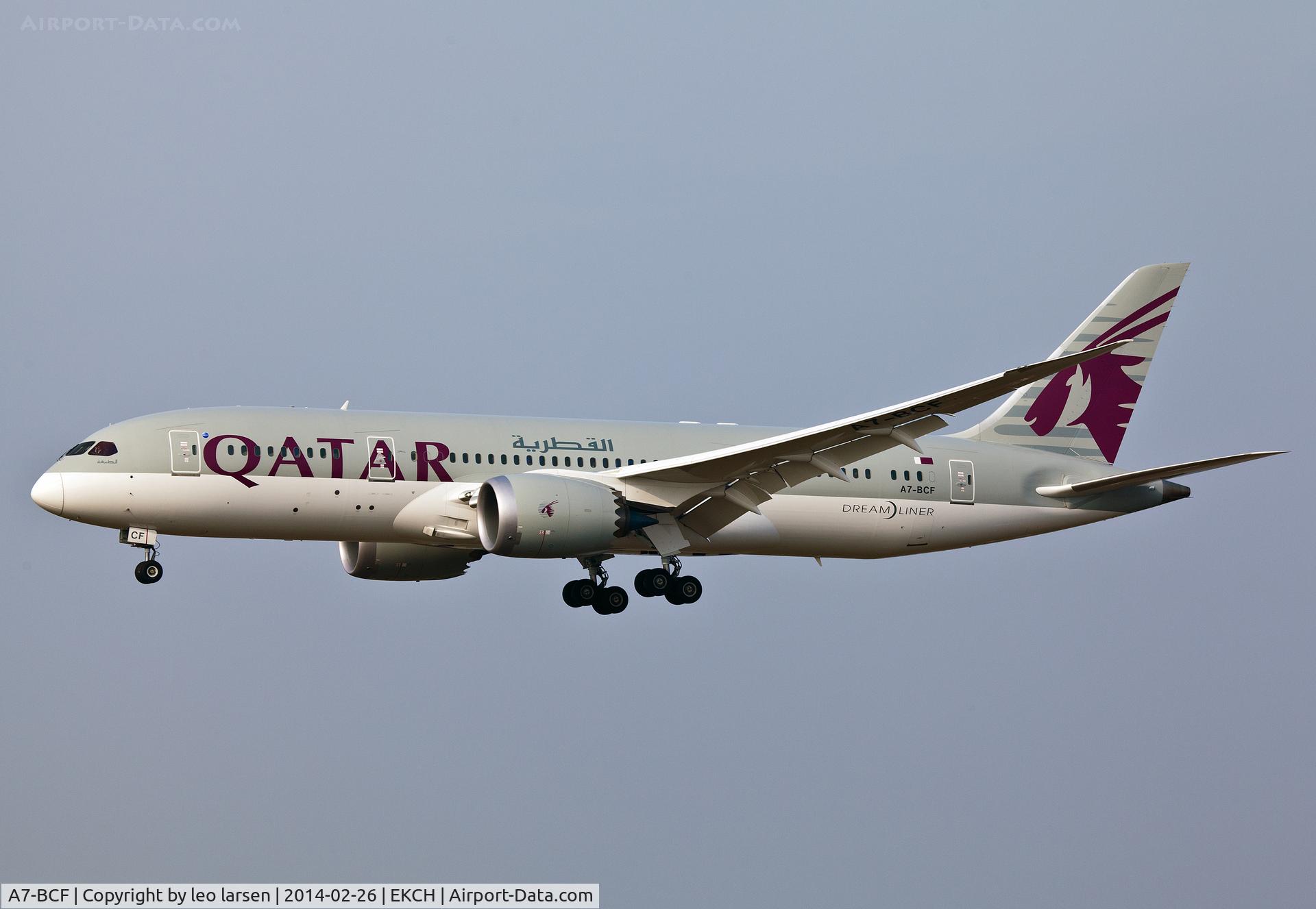 A7-BCF, 2013 Boeing 787-8 Dreamliner C/N 38324, App to R-22L Copenhagen Kastrup 26.2.14